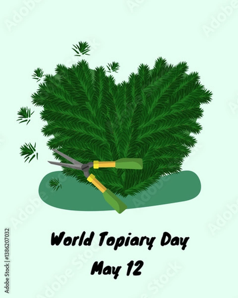 Obraz World Topiary Day, a design idea for a vertical poster, banner or leaflet about gardening