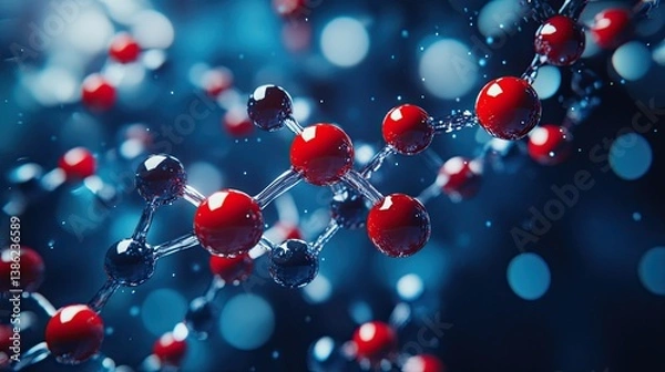 Fototapeta 3D Molecular Structure Representation 