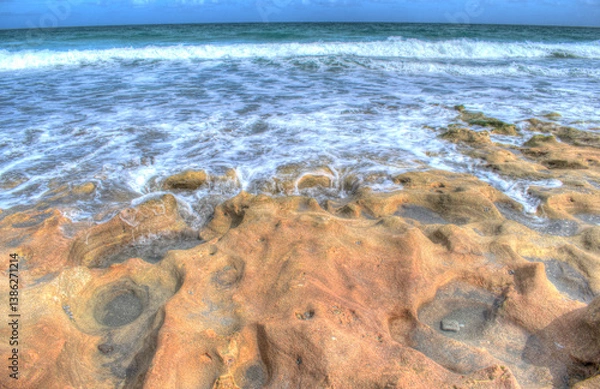 Obraz Anastasia Limestone at Blowing Rocks Preserve Park Hobe Sound, Jupiter Island Florida.