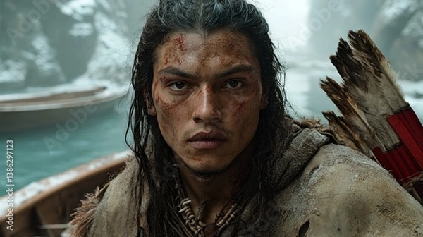 Fototapeta The Last of the Mohicans: A Warrior's Gaze