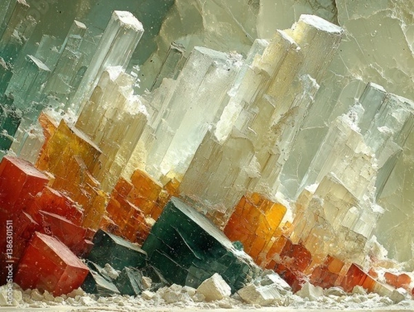 Fototapeta Colorful mineral crystals