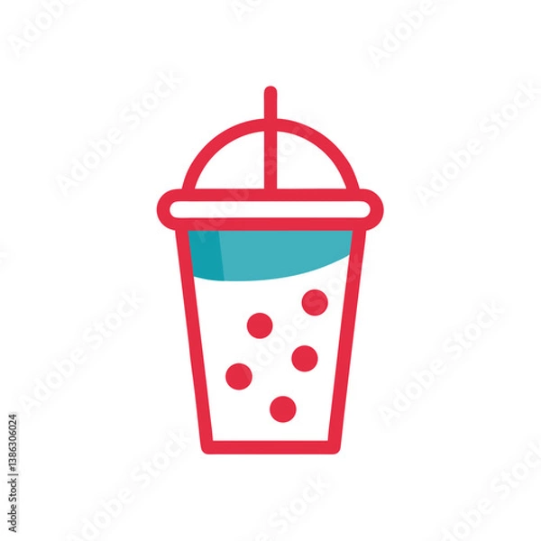 Obraz red plastic trash can