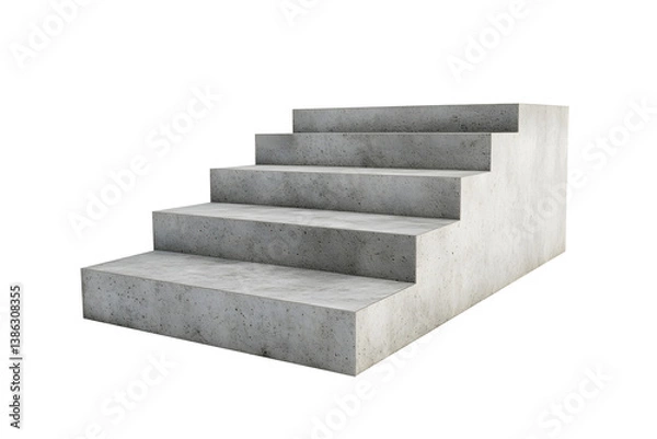 Obraz Concrete stairs on an isolated transparent or white background