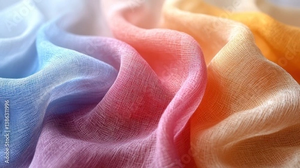 Fototapeta Soft, colorful fabric with ombre effect.