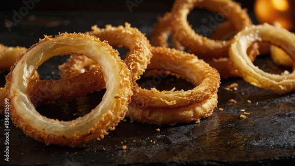 Fototapeta fried onion rings