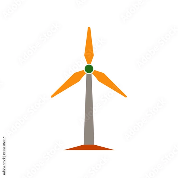 Obraz wind turbine isolated on white