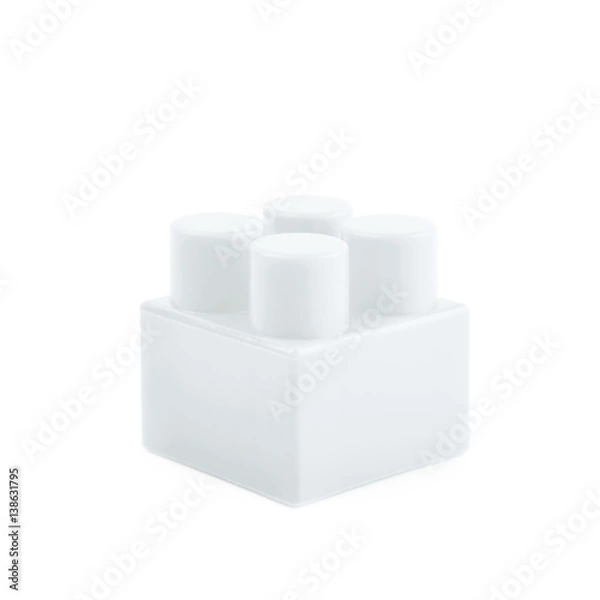 Fototapeta Single toy construction block isolated