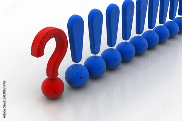 Obraz Question mark  and exclamation mark row