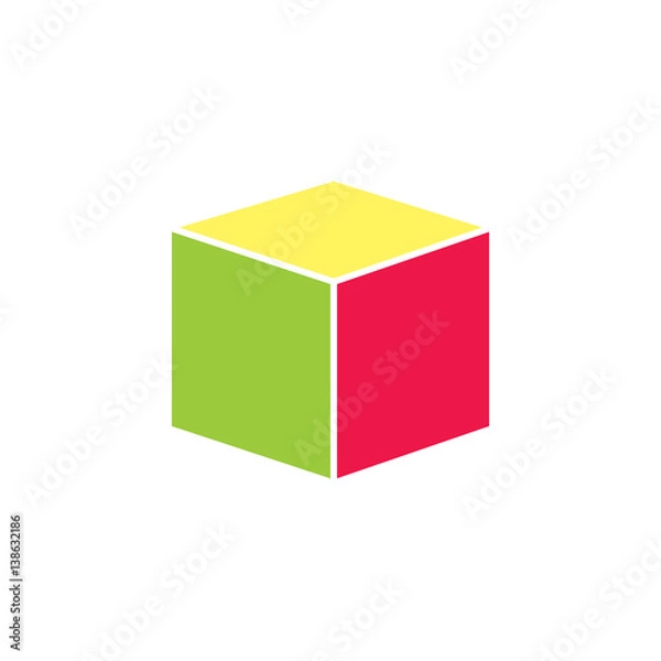 Fototapeta 3d cube logo design icon, vector 