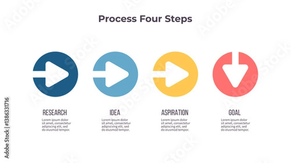 Fototapeta Business infographic template. Process chart with four options, steps. Vector chart.