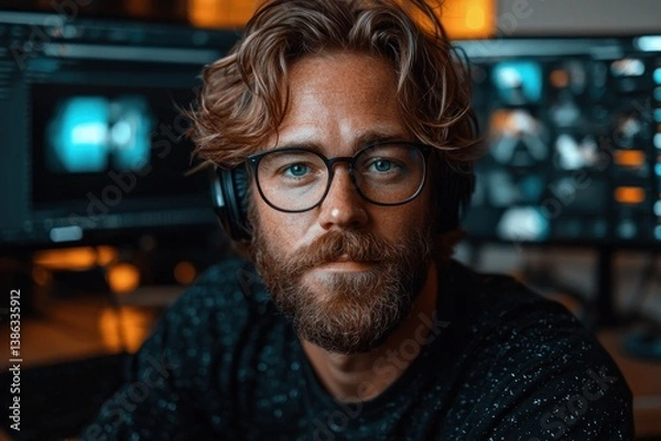 Fototapeta Focused creative professional