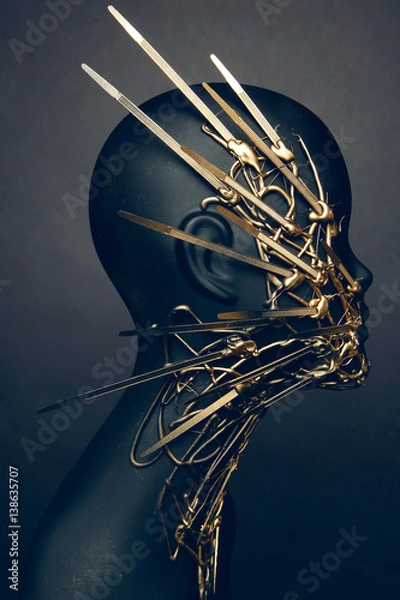 Obraz Mannequin head with creative collar