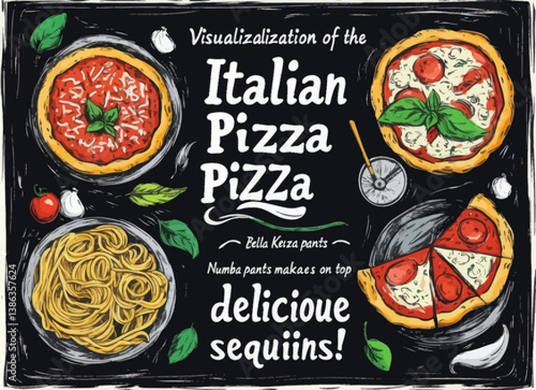 Obraz pizza menu design
