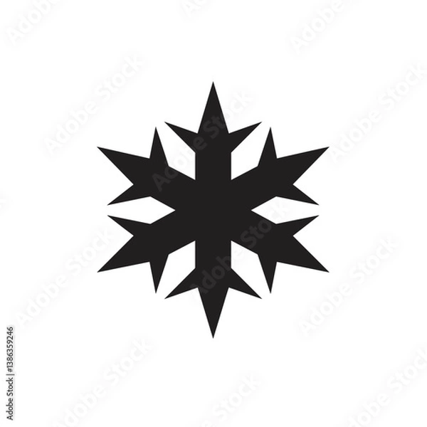 Fototapeta Emblematic Snowflake: A sleek, symmetrical, graphic representation of a snowflake. Capturing winter's chill in a stylish icon.