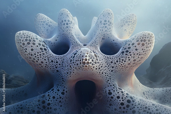 Obraz Abstract Marine Structure: An intriguing, intricately detailed structure submerged in the deep ocean, offering a glimpse into the wonders and mysteries of the underwater world.