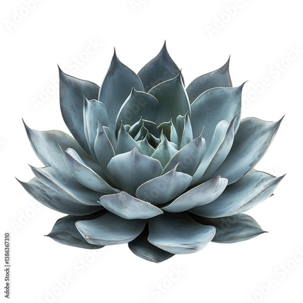 Fototapeta A Rare Agave Parryi with Blue Gray Leaves and Spikes Isolated on Transparent Background