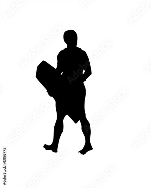Obraz wakeboarder - silhouette