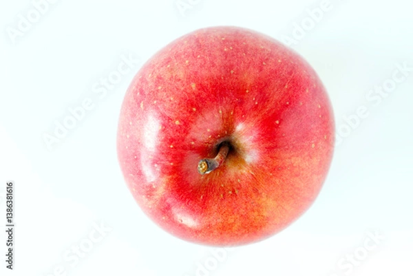 Fototapeta 白い背景にリンゴを上から見る
