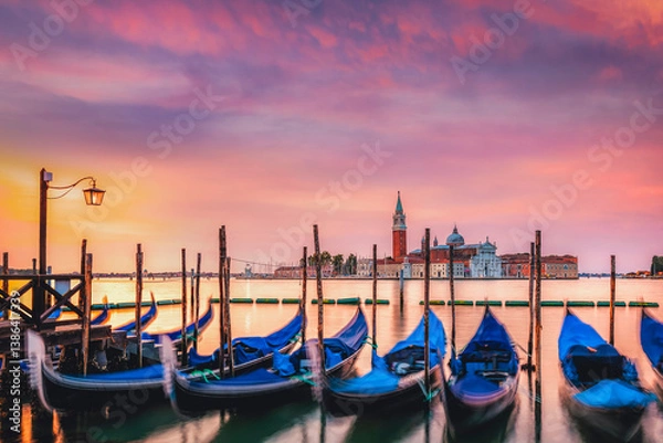 Obraz Gondolas on the Grand Canal at Dawn