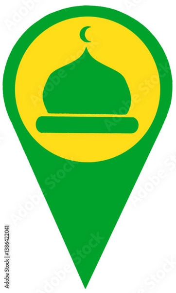 Obraz green mosque location icon