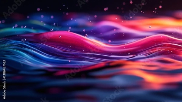 Obraz Purple and Red Dynamic Patterns in Bold Fluid Art