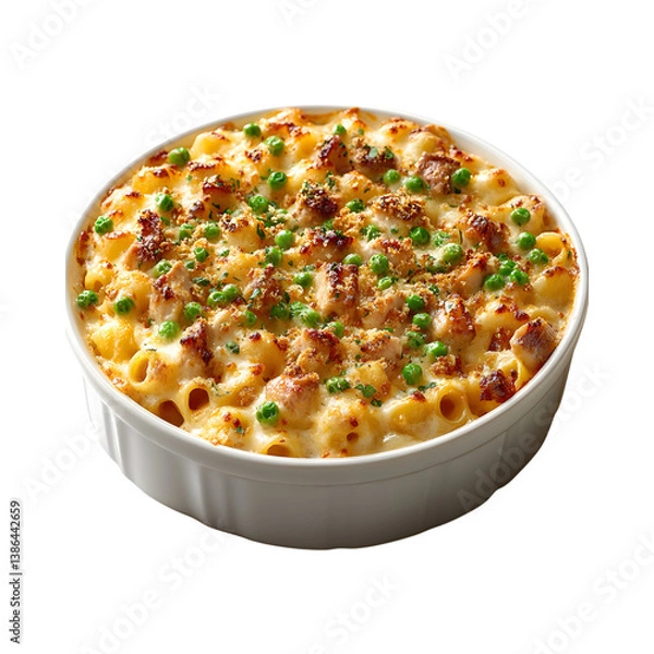 Obraz Tuna Noodle Casserole Isolated on Transparent Background