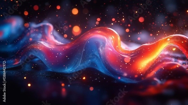 Obraz Blue and Yellow Dynamic Waves Creating Stunning Abstract Gradients