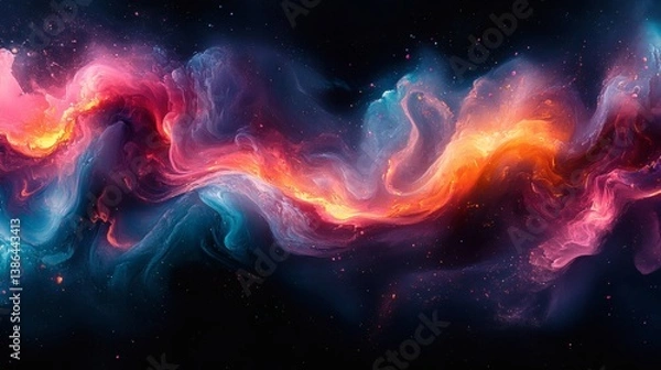 Obraz Green and Orange Swirling Fluid Patterns Highlighting Bold Visuals