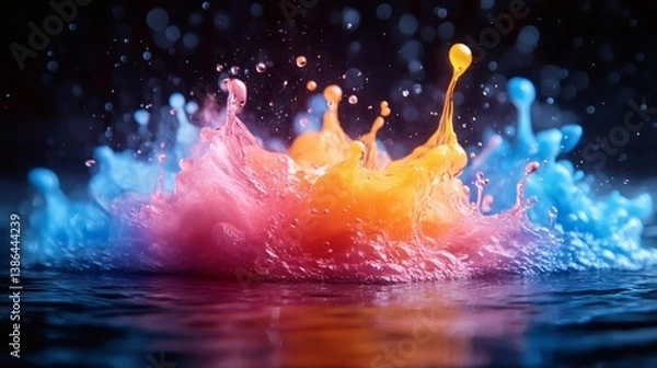 Obraz Yellow and Blue Dynamic Waves in Bold Abstract Visuals