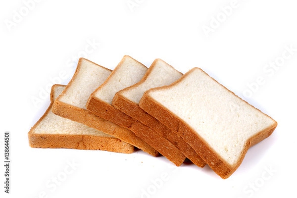 Fototapeta sliced bread isolated on white background