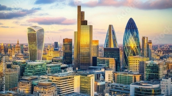 Obraz London Skyline at Sunset (1)