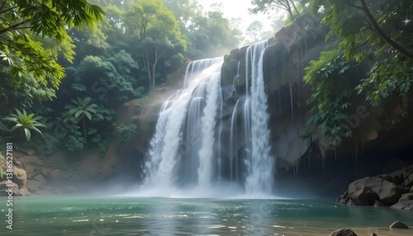 Obraz waterfall in the forest