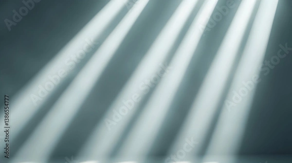 Obraz Dramatic Light Beams on Grey Background