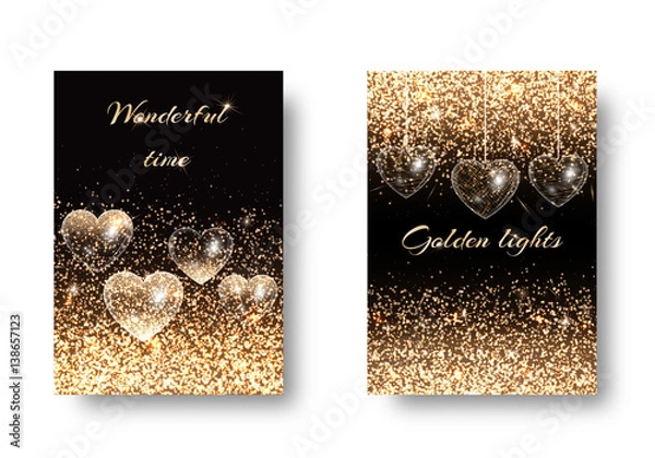Fototapeta Valentines Day background vector with light effect.  Glossy texture on a dark backdrop. Design to celebrate wedding anniversary. 
