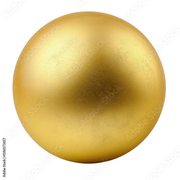 Obraz Gleaming gold ball shining brightly under soft light with a smooth surface reflecting surrounding elements isolated on transparent background..