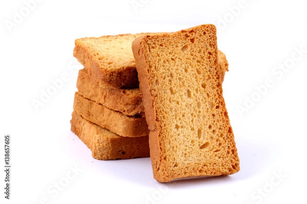 Fototapeta rusk with cardamom flavor, rusk on jute, rusk on cloth, rusk