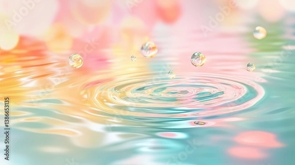 Fototapeta Captivating water ripples serene environment abstract photography colorful reflection