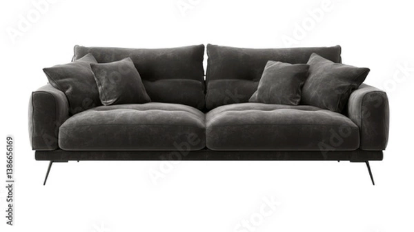 Fototapeta black sofa isolated on white background