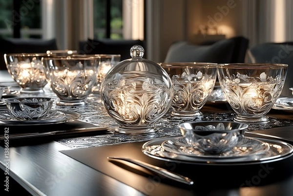 Obraz Elegant Dining Set, Interior Scene