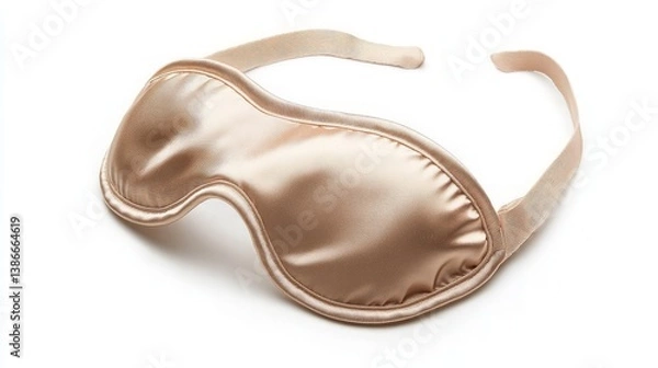 Obraz Silk Sleep Mask on White Background for Rest and Relaxation - Ideal for Sleep, Meditation, and Self-Care Practices