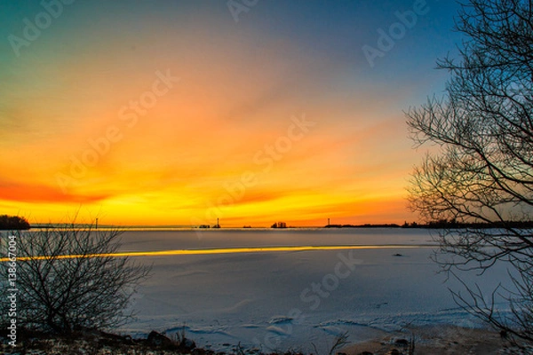 Obraz Sunset at Hjälmaresund