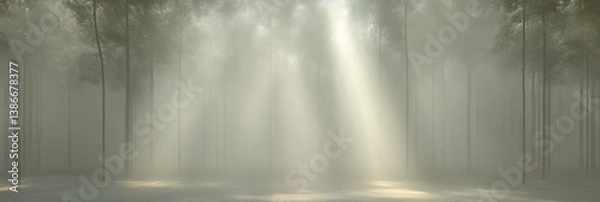 Fototapeta Misty Forest Sunlight