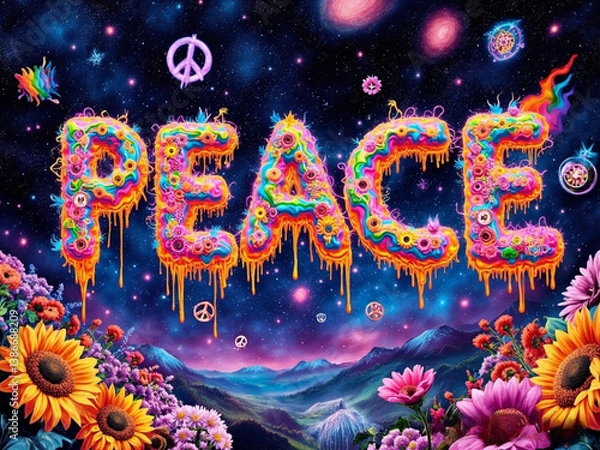 Obraz colorful message saying peace