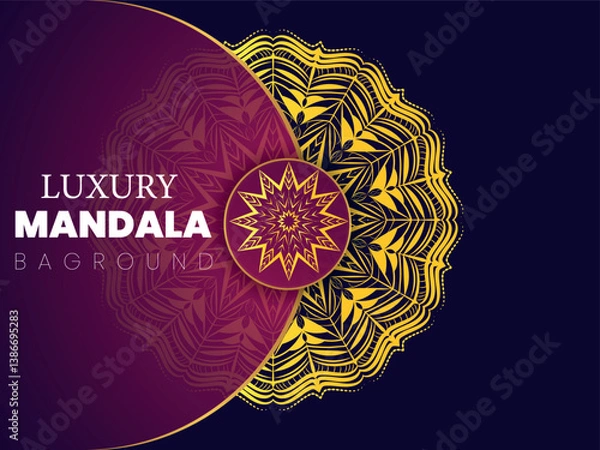 Fototapeta Luxury Mandala Background Design Template