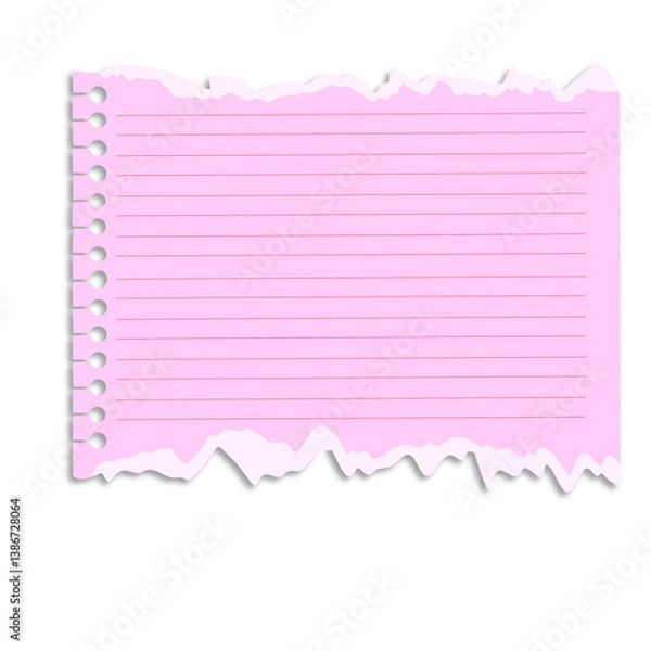 Obraz pink note paper on a white background