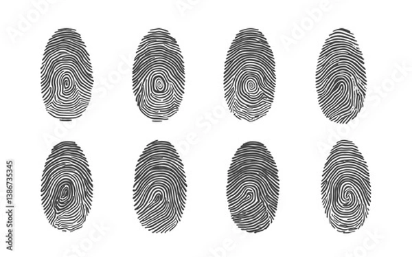 Obraz Fingerprint Vector Set for Security Design