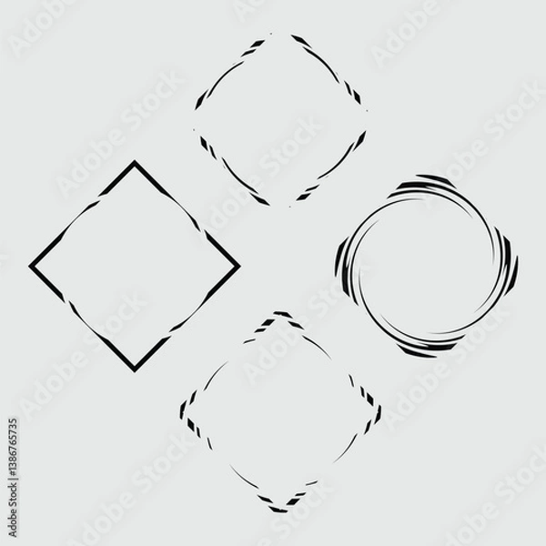 Fototapeta various unique border simple flat vector design