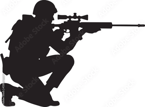 Obraz Military Silhouette Vector Bundle
