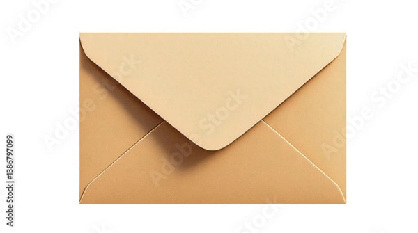 Fototapeta Tan square envelope png isolated on transparent background