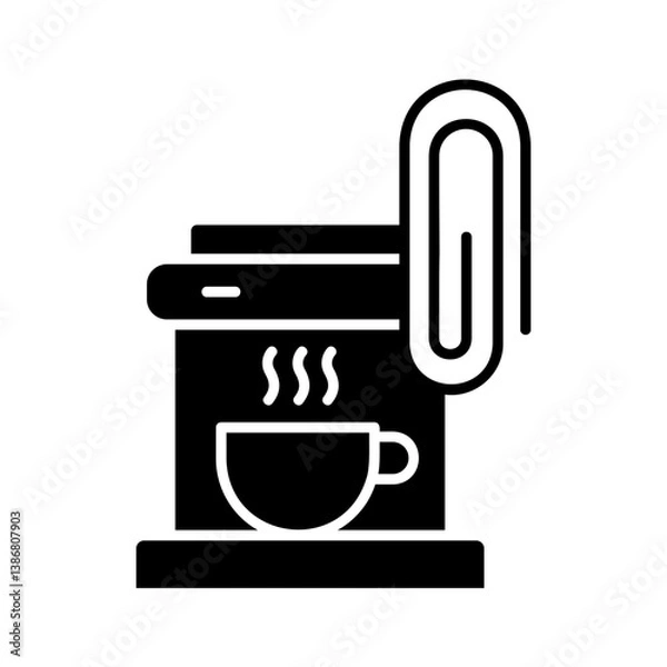 Fototapeta Coffee Machine & Paperclip
